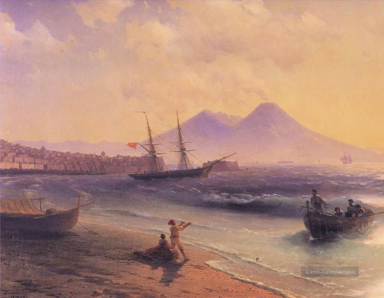 Fischer in der Nähe von Neapel 1874 Verspielt Ivan Aiwasowski russisch Rückkehr Ölgemälde